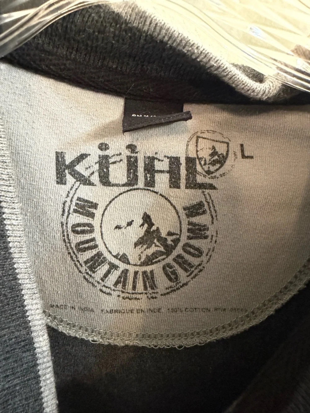 Kuhl Mens Long Sleeve Henley Shirt Blue Gray 100% Cotton Thumbholes Sz L Hiking - Picture 3 of 11